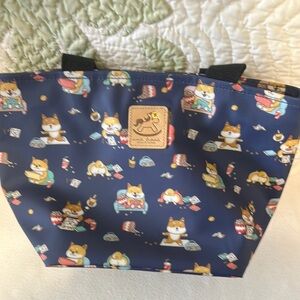 Uma Liana Blue Dog Print Tote